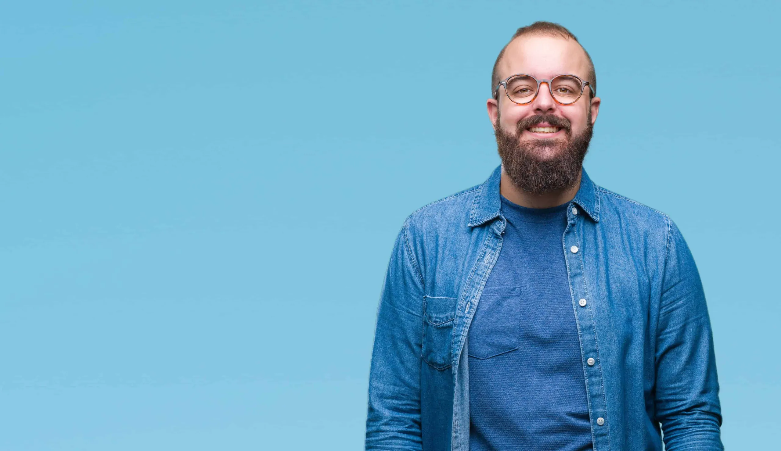 A man smiling to camera