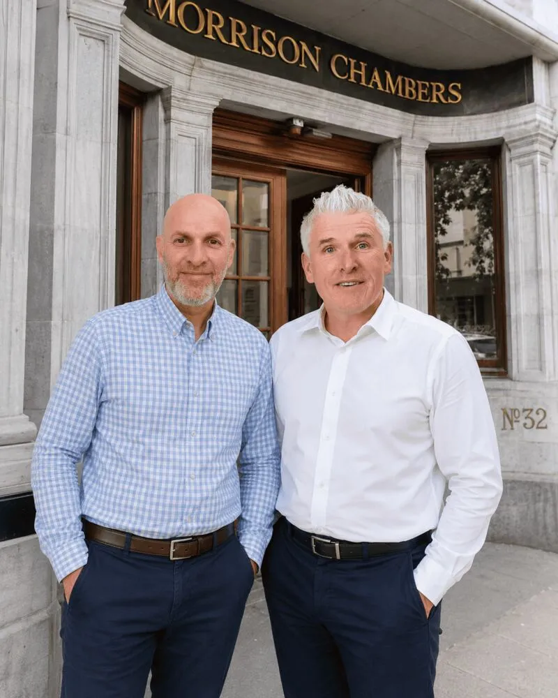 Dr David McGrane and Dr Andrew Kernohan outside the Dublin clinic at Morrison Chambers, Nassau Street